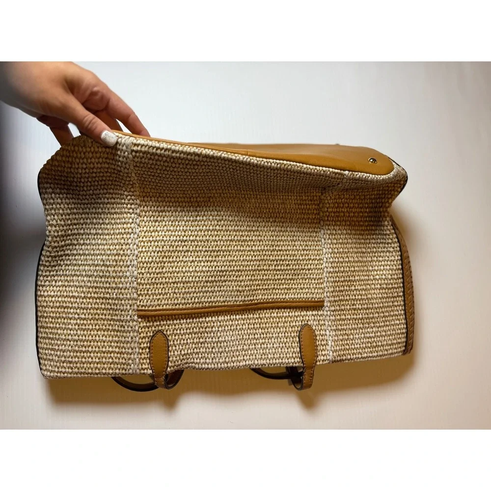 Aimee Kestenberg All For Love Convertible Leather Shopper Raffia/Latte Tote Bag